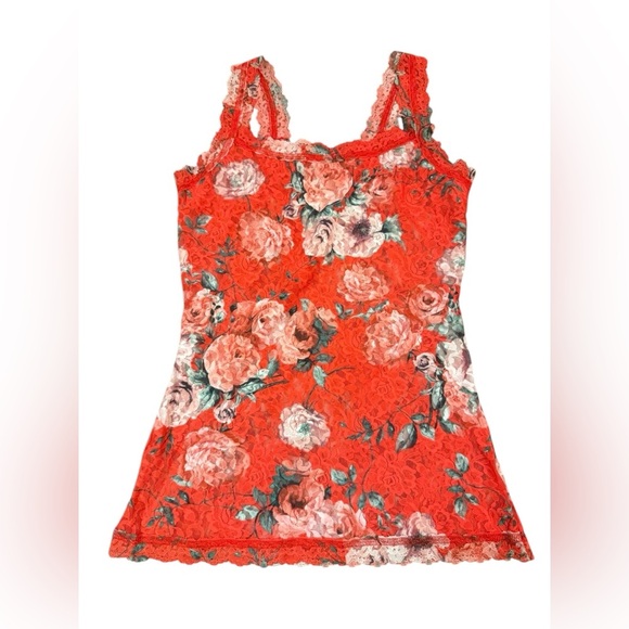 Hanky Panky Holiday Blossom Classic Lace Cami in Red Size Small - Picture 3 of 7